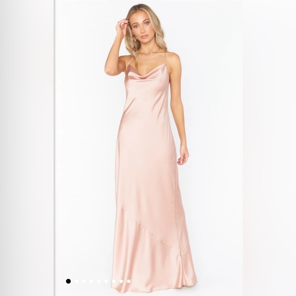 Tuscany Maxi Slip Dress ~ Rose Gold Luxe Satin